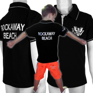 SEESTERN Kinder Poloshirt Ramones Tribute PunkRock ShirtROCKAWAY BEACH Gr110-152