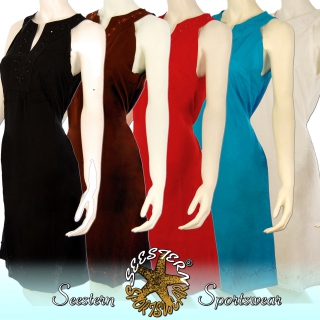SEESTERN Kleid Strandkleid Long Tunika Gr.38-40 bestickt mit Ornament&Pailletten