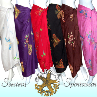 Sarong Pareo Wickeltuch Wickelrock Tuch Schmetterlinge