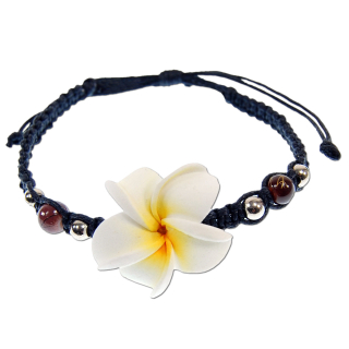 Seestern Armband Modeschmuck Frangipani Blüten / Blumen Design variable Größe JW1501.schwarz