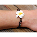 Seestern Armband Modeschmuck Frangipani Blüten / Blumen Design variable Größe JW1501.schwarz