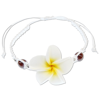 Seestern Armband Modeschmuck Frangipani Blüten / Blumen Design variable Größe JW1501.weiß