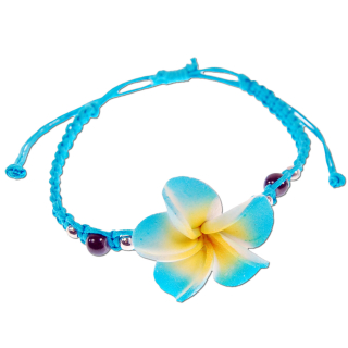Seestern Armband Modeschmuck Frangipani Blüten / Blumen Design variable Größe JW1501.hellblau