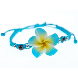 Seestern Armband Modeschmuck Frangipani Blüten / Blumen Design variable Größe JW1501.hellblau