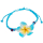 Seestern Armband Modeschmuck Frangipani Blüten / Blumen Design variable Größe JW1501.hellblau