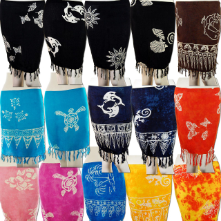 SEESTERN Batikrock Wickelrock Strandrock Minirock versch. exotische Batik Motive