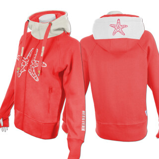 SEESTERN Damen Kapuzen Sweat Shirt Jacke Pullover Zip Hoody Sweater Gr.XS-3XL /1622 Sorbet XL