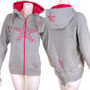 SEESTERN Damen Kapuzen Sweat Shirt Jacke Pullover Zip Hoody Sweater Gr.XS-3XL Grau XS