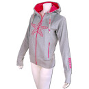 SEESTERN Damen Kapuzen Sweat Shirt Jacke Pullover Zip Hoody Sweater Gr.XS-3XL Grau XS