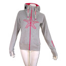 SEESTERN Damen Kapuzen Sweat Shirt Jacke Pullover Zip Hoody Sweater Gr.XS-3XL Grau XS