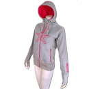 SEESTERN Damen Kapuzen Sweat Shirt Jacke Pullover Zip Hoody Sweater Gr.XS-3XL Grau L