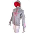 SEESTERN Damen Kapuzen Sweat Shirt Jacke Pullover Zip Hoody Sweater Gr.XS-3XL Grau 3XL