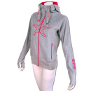SEESTERN Damen Kapuzen Sweat Shirt Jacke Pullover Zip Hoody Sweater Gr.XS-3XL Grau 3XL