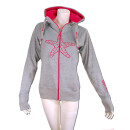 SEESTERN Damen Kapuzen Sweat Shirt Jacke Pullover Zip Hoody Sweater Gr.XS-3XL Grau 3XL