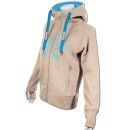 SEESTERN Damen Kapuzen Sweat Shirt Jacke Pullover Zip Hoody Sweater Gr.XS-XXL /1420 Beige XS