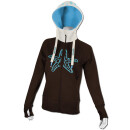 SEESTERN Damen Kapuzen Sweat Shirt Jacke Pullover Zip Hoody Sweater Gr.XS-XXL /1422.bw_lb_ow Braun XL