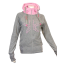 SEESTERN Damen Kapuzen Sweat Shirt Jacke Pullover Zip Hoody Sweater Gr.XS-XXL Grau L