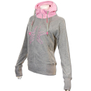 SEESTERN Damen Kapuzen Sweat Shirt Jacke Pullover Zip Hoody Sweater Gr.XS-XXL Grau L