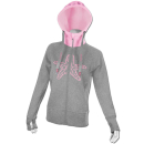 SEESTERN Damen Kapuzen Sweat Shirt Jacke Pullover Zip Hoody Sweater Gr.XS-XXL Grau L