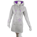 SEESTERN Damen Langes Kapuzen Sweat Shirt Pullover Hoody Sweater Gr.XS-3XL /1525 Grau Lila L