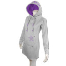 SEESTERN Damen Langes Kapuzen Sweat Shirt Pullover Hoody Sweater Gr.XS-3XL /1525 Grau Lila L