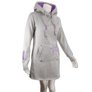 SEESTERN Damen Langes Kapuzen Sweat Shirt Pullover Hoody Sweater Gr.XS-3XL /1525 Grau Lila L