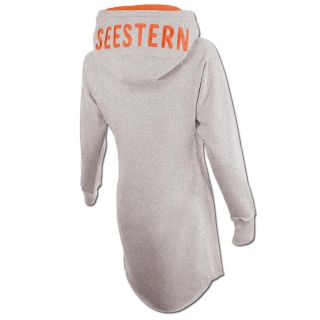 SEESTERN Damen Langes Kapuzen Sweat Shirt Pullover Hoody Sweater Gr.XS-3XL /1525 Grau Orange M