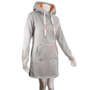 SEESTERN Damen Langes Kapuzen Sweat Shirt Pullover Hoody Sweater Gr.XS-3XL /1525 Grau Orange M