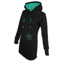 SEESTERN Damen Langes Kapuzen Sweat Shirt Pullover Hoody Sweater Gr.XS-3XL /1525 Schwarz XS