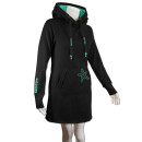 SEESTERN Damen Langes Kapuzen Sweat Shirt Pullover Hoody Sweater Gr.XS-3XL /1525 Schwarz XS