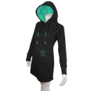 SEESTERN Damen Langes Kapuzen Sweat Shirt Pullover Hoody Sweater Gr.XS-3XL /1525 Schwarz M