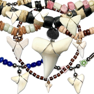 Seestern Halskette Tropisch- Maritimer Modeschmuck mit Haizahn Anhängern