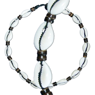 Seestern Halskette Tropischer Modeschmuck aus Kauri Muscheln mit Knopfverschlu 101JW.braun