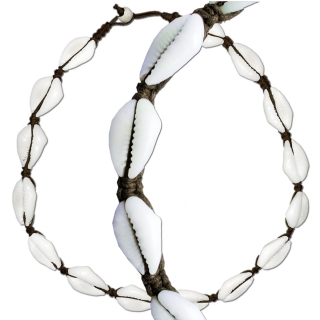 Seestern Halskette Tropischer Modeschmuck aus Kauri Muscheln mit Knopfverschlu 102JW.braun