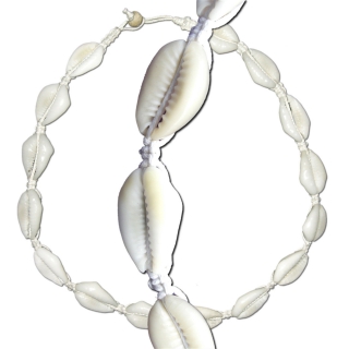 Seestern Halskette Tropischer Modeschmuck aus Kauri Muscheln mit Knopfverschlu 102JW.weiss