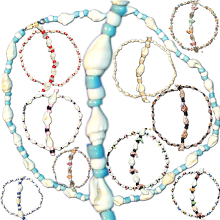 Seestern Halskette Tropischer Modeschmuck aus Muscheln & Nylon mit Drehverschlu