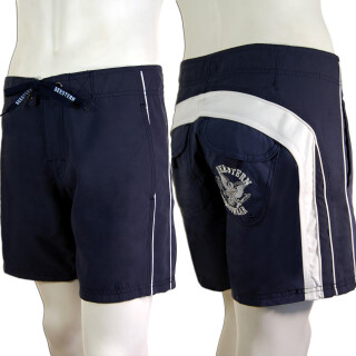 SEESTERN Herren Boardshorts kurzeVersion mitTaschen Surfshorts Badeshorts XS-3XL /1644 Blau XS