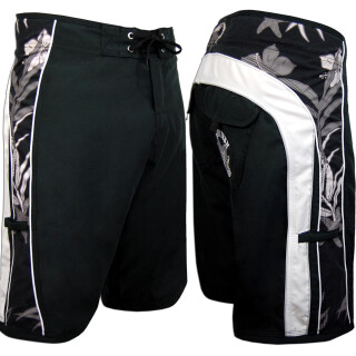 SEESTERN Herren Boardshorts Surfshorts Boardshort Surf Shorts Badeshorts XS-3XL /1343 Schwarz S