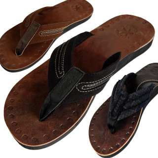 SEESTERN Herren Leder Zehentrenner Zehensandale Zehensteg Sandalen/ nur noch Gr.40 & 41