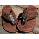 SEESTERN Herren Leder Zehentrenner Zehensandale Zehensteg Sandalen in Größe40-50 Brauntöne EUR 40
