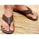 SEESTERN Herren Leder Zehentrenner Zehensandale Zehensteg Sandalen in Größe40-50 Brauntöne EUR 40