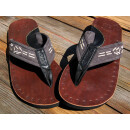 SEESTERN Herren Leder Zehentrenner Zehensandale Zehensteg Sandalen in Größe40-50 Grautöne EUR 40
