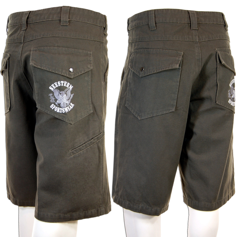 Seestern Sportswear SEESTERN Herren Walkshorts Cargo Shorts Bermuda Kurze Hose Short Olive DarkSteel