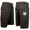 SEESTERN Herren Walkshorts Cargo Shorts Karo &Unifarbe Gr.XXS - M ( 26 - 32 ) Brauntöne XXS