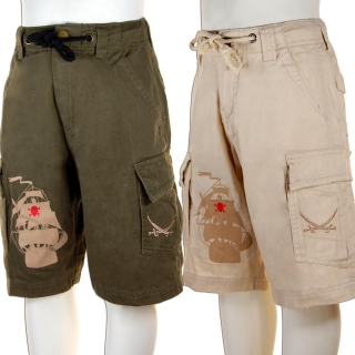 SEESTERN Kinder Piraten Walkshorts Cargo Shorts Bermuda Kurze Hose Creme & Olive