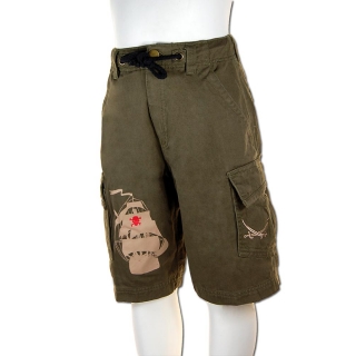 SEESTERN Kinder Piraten Walkshorts Cargo Shorts Bermuda Kurze Hose Creme & Olive Olive 92