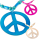 Seestern Peace Halskette Modeschmuck mit gefärbt.Perlmut Anhänger variables Band