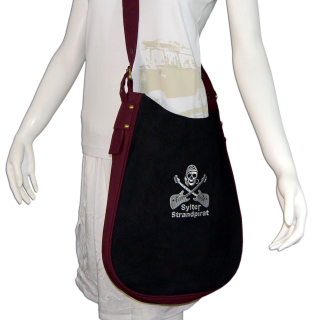 SEESTERN Sylt Nordsee Schultertasche Beutel Umhänge Sommer Hand Trage Tasche 1013HT.schwarz
