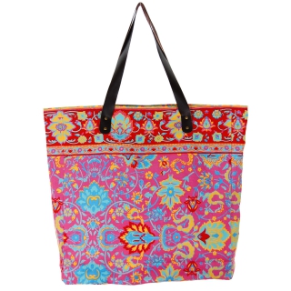 SEESTERN XL Shopper Schultertasche farbenfrohe SommerTrage HandtascheLederriemen /1501XL Rosa