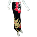 Sarong Pareo Wickeltuch Wickelrock Batik Tuch Hibiscus Blumen /1240 Schwarz_Sorbet